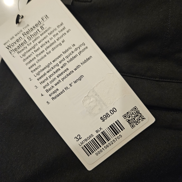 NWT lululemon athletica Men's Black Flat Front Shorts SZ 32 - Picture 10 of 10